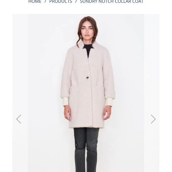 Sundry Notch Collar Sherpa Coat - Picture 5 of 8